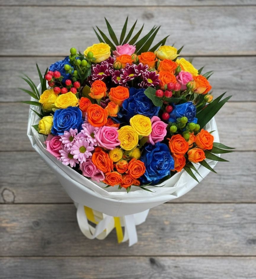 Букет цветов из: Розы и Хризантемы в Дубовицах