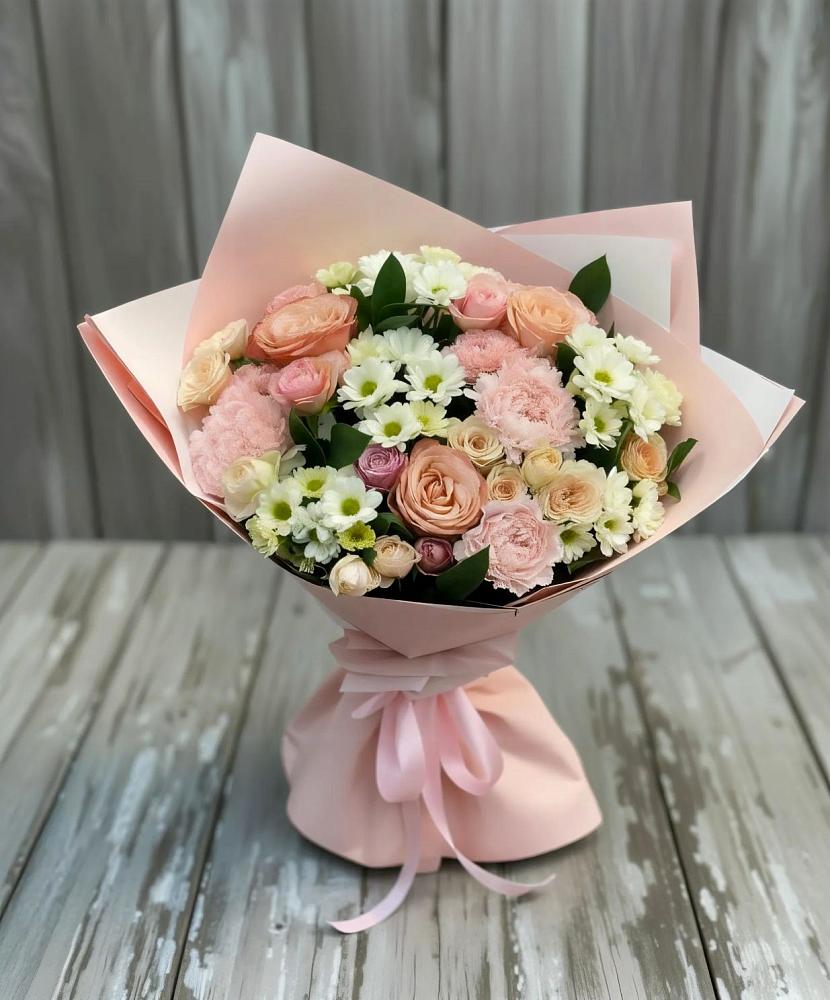 Букет цветов из: Гвоздики, Розы и Хризантемы в Дубовицах