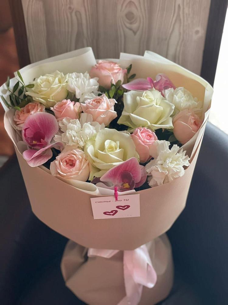 Букет цветов из: Орхидеи, Розы и Гвоздики в Дубовицах