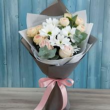 Букет цветов из:  Хризантемы и Розы #REPLACE_PRED# Дубовицах