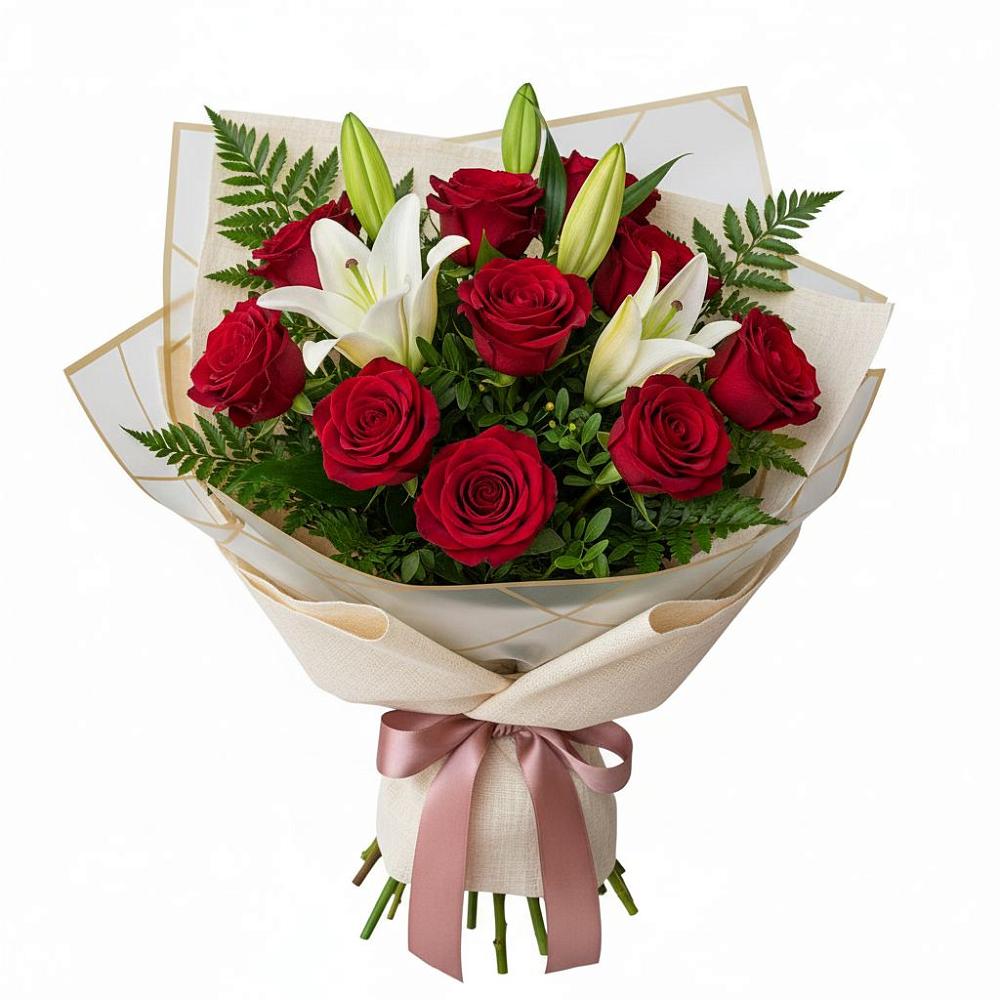 Букет цветов из: Лилии и Розы в Дубовицах