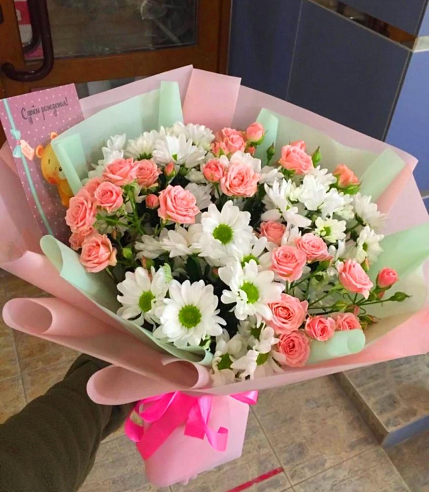 Букет цветов из: Розы и Хризантемы в Дубовицах