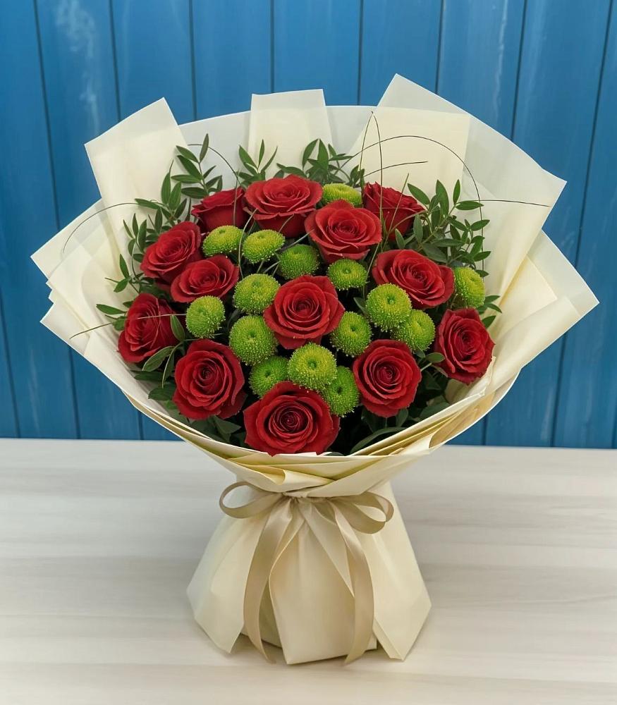 Букет цветов из: Розы и Хризантемы в Дубовицах