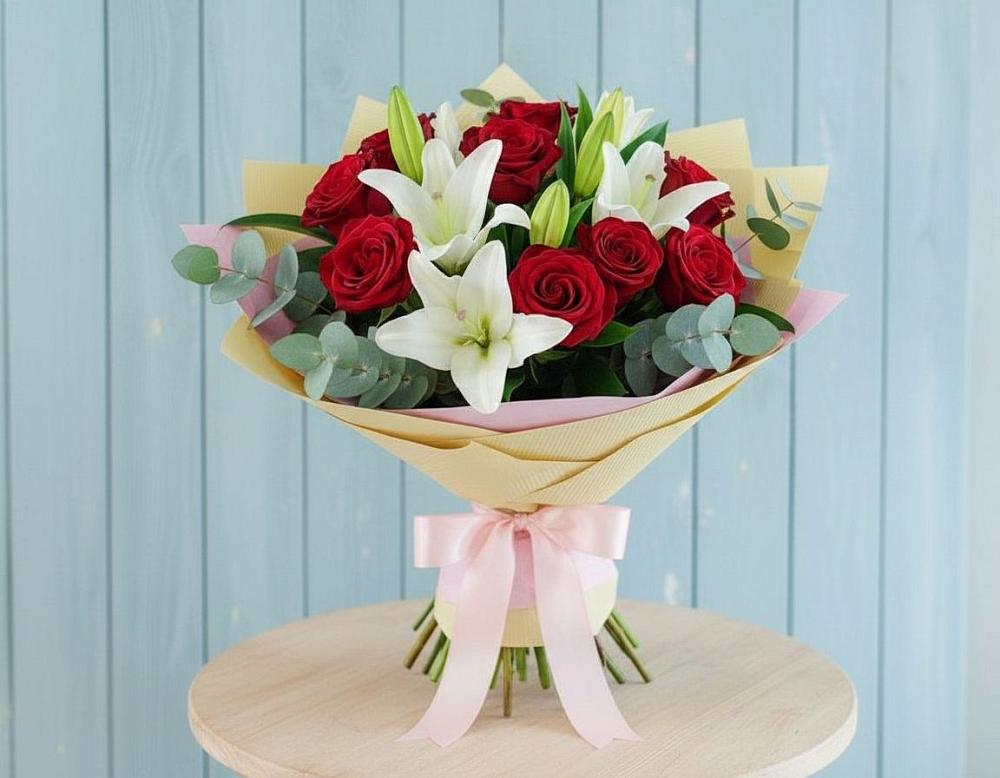 Букет цветов из: Лилии и Розы в Дубовицах